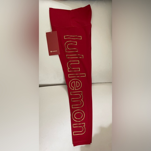 Lululemon NWT Lunar New Year Align High Rise Pants 25” Legging Dark Red Size 4 - Picture 9 of 12
